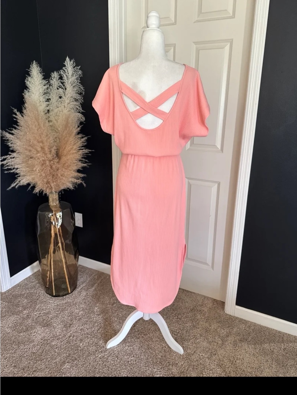 Anthropologie Daily Practice Dolman Sleeve Maxi Dress in Peach size Small - Picture 6 of 12